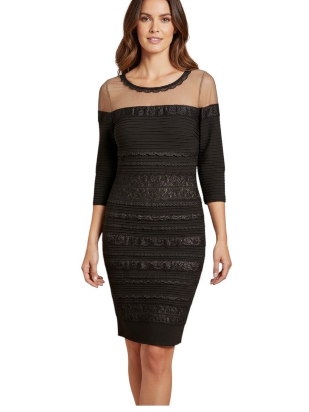 Tadashi Shoji Black Lace Sheath Dress